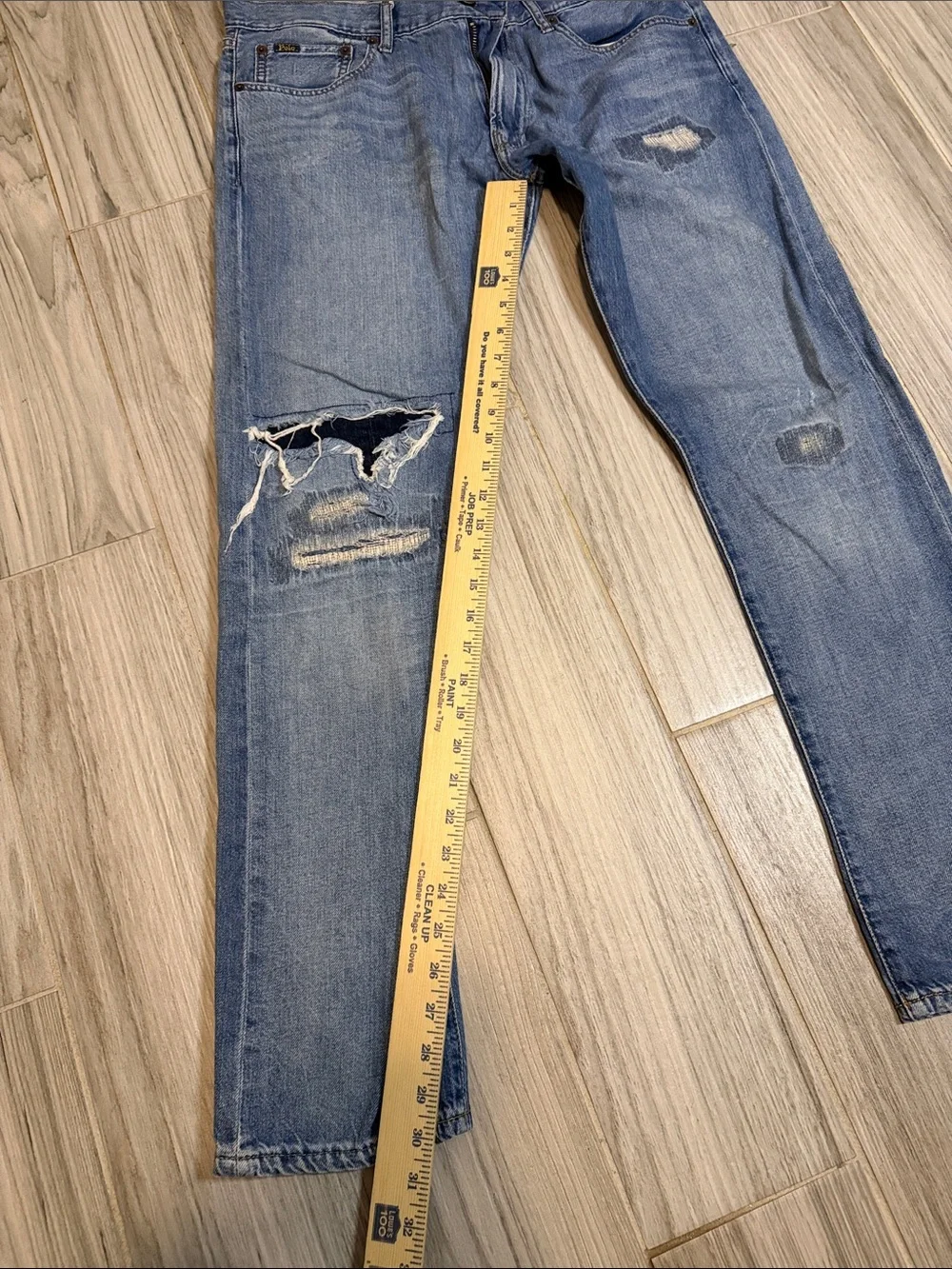 Ralph Lauren Distressed Straight Light Blue Jeans